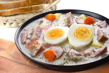 Delicious sour soup with egg