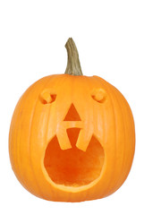 Halloween pumpkin with two teeth