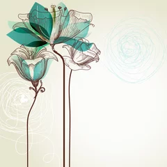Foto auf Acrylglas Abstrakte Blumen Retro Blumenhintergrund