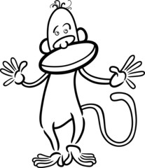 monkey cartoon illustration for coloring