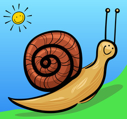 cute snail cartoon illustration