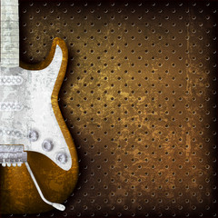abstract grunge background with electric guitar - 43462502