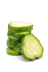 Stack of fresh organic green cucumber slices