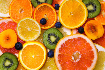 Fresh sliced fruits