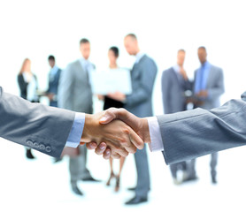Business handshake and business people
