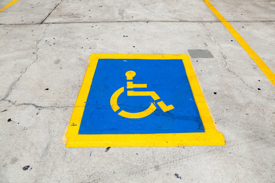 Handicapped symbol on parking space