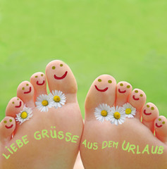 Fototapeta premium Liebe Grüsse aus dem Urlaub