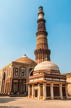 The minaret of Qutub Minar in Delhi, India