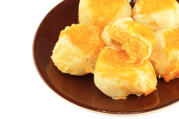 Thai Puff with Mung bean,Isolated with clipping paths