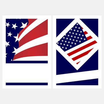 United States colors. Election posters with copy space