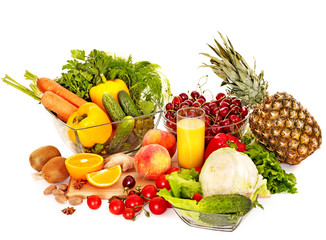 Fresh vegetable on wooden boards.