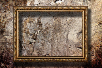picture frame on a stone grunge background