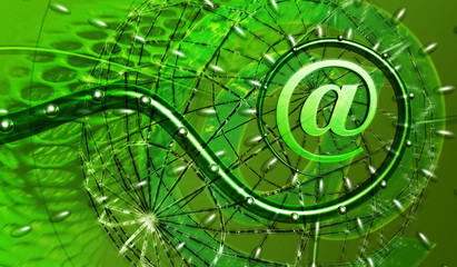 Fototapeta green e-mail obraz