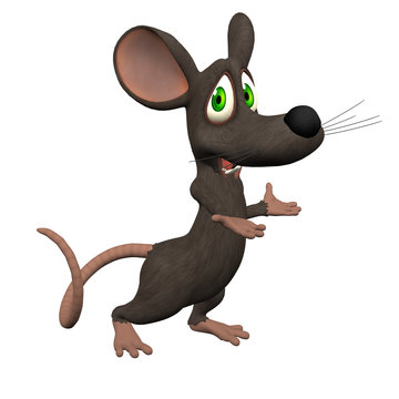 3D Cartoon Mouse Isolated