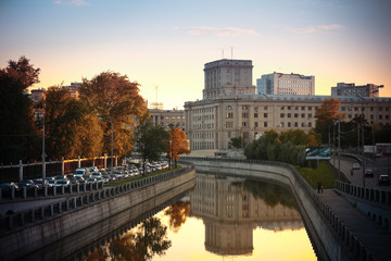 Evening Rush Hour Near Park Lefortovo, Moscow, Russia