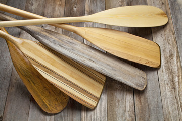 wooden canoe paddles
