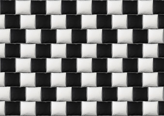 Optical illusion with black and white pillows - 43473351