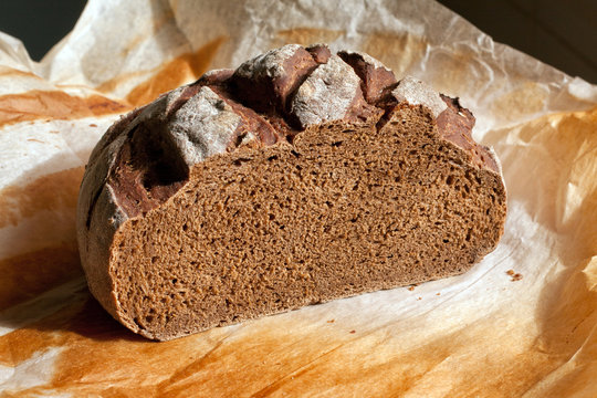 Rustic Homemade Rye Bread, Close Up