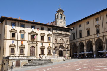 Fototapeta na wymiar Zabytkowych budynków miasta Arezzo Toskania Włochy
