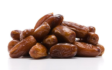 Dates Close-up isolated on white background.
