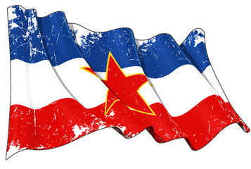 Yugoslavian Flag Scratched