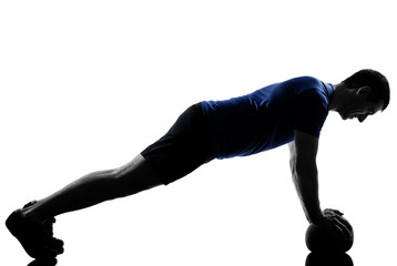 man exercising workout push ups