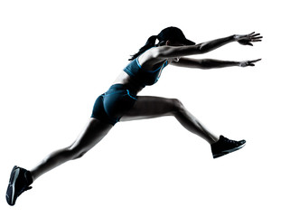 Fototapeta na wymiar woman runner jogger jumping
