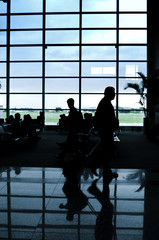 people at airport interior