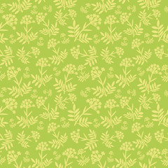 Seamless green and yellow floral pattern