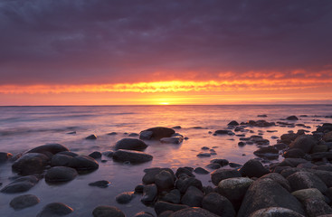 Sunrise over Kalmar sund, Sweden, wide angle photo © Henrik Larsson