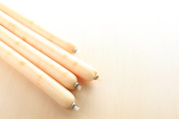 japanese snackfood, cheese and fish sausage