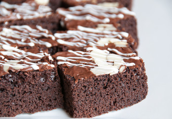Brownie chocolate cake with almonds