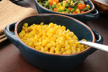 Serving dish of corn