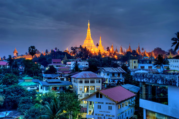 Yangon at night