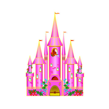 Cartoon pink castle