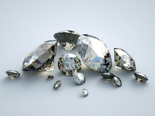 a group of various gems with ideal proportions and refractions © tvildanov