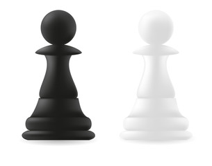 pawn chess piece black and white