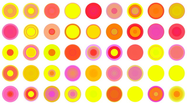 A mass of colorful concentric spots. Loops.
