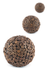 Coffee balls isolated on white