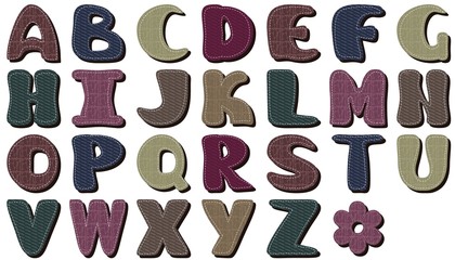 different texture alphabet scrapbook