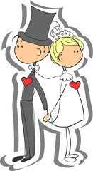 Свадебные фотографии, жених и невеста в любви, вектор