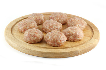 Burgers made from ground beef on the kitchen chalkboard