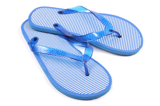 Blue flip-flops