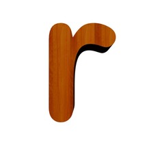 3d Font Wood Letter r