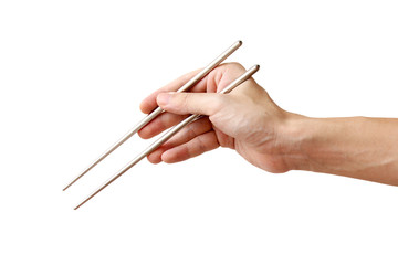 chopsticks in a hand