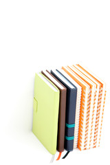 notebook stack on white isolated