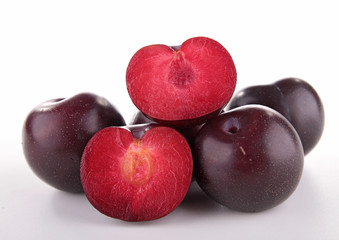 isolated red plum