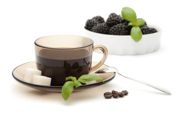 A cup of coffee fruits