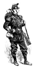 Fototapeta na wymiar Militaria 19th century : Soldier