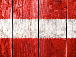 Flag of Austria painted on old wooden background